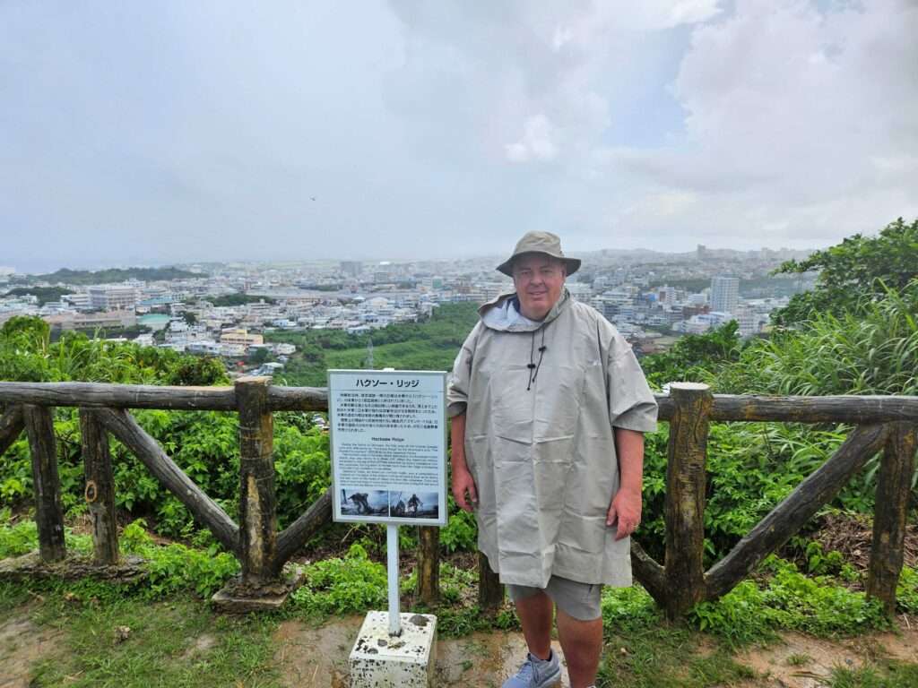 in the rain at Hacksaw Ridge
